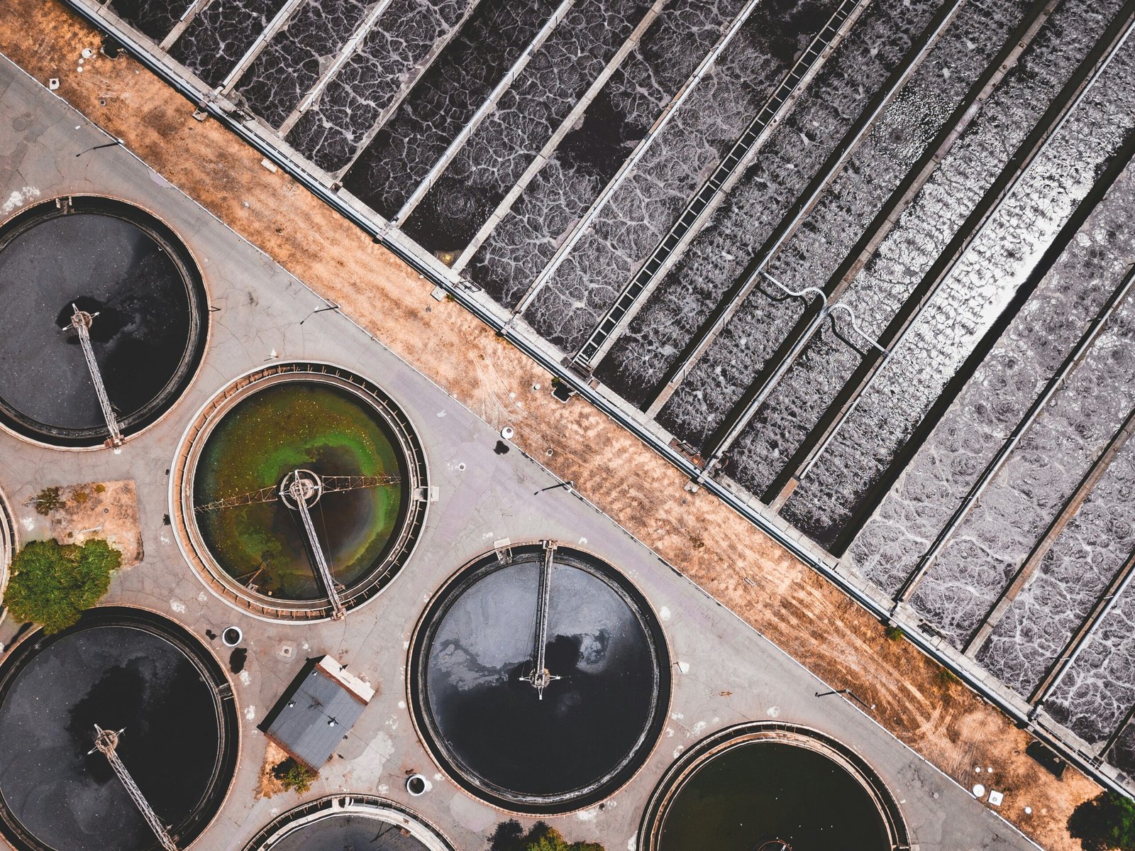 top view of concrete structures